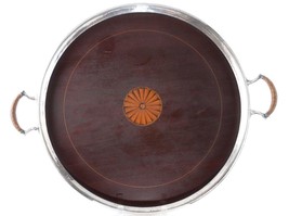 c1920 Gorham Sterling/Marquetry Art Deco Inlaid Tea tray - £776.57 GBP