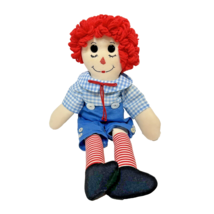 Vintage Aurora Raggedy Andy Plush Doll Stuffed Button Eyes Yarn Hair 16&quot; - £9.86 GBP