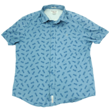 Penguin by Musing Wear Button Shirt Mens Large Blue Pineapple All Over A... - £7.31 GBP