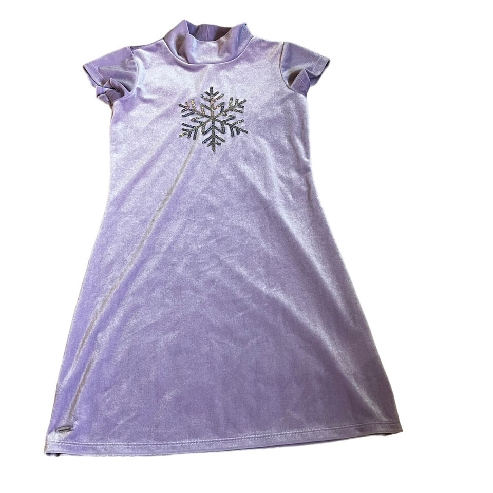 American Girl Soft as Snow Dress for Girls Lilac Velveteen Size 7/8 - $24.00