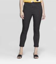 Who What Where Women&#39;s High-Rise Skinny Stripe Pull On Ankle Pants, Black, 8 - £7.65 GBP