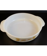 Vintage FIRE KING 8&quot; ROUND CASSEROLE DISH GOLDEN WHEAT #450  Milk Glass - $32.26 CAD