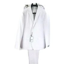 Needle &amp; Stitch Men&#39;s White 2 Piece Slim Fit Suit Flat Front Pants Size 46R - $139.99