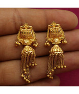 22 Carat Stamp Dubai Gold 4.5cm Pair Of Earrings Sister Gift Bridal Jewelry - £1,179.83 GBP