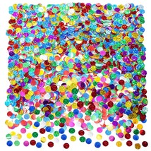 Multicolor Sparkle Foil Metallic Round Table Confetti Decor Circle Dots Mylar Ta - £12.57 GBP