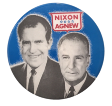 1972 Richard Nixon &amp; Spiro Agnew Presidential Election Campaign Button P... - £9.38 GBP
