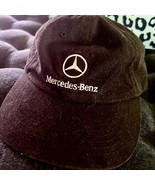 EUC Mercedes Benz Black White Strapback Baseball Cap Feels Like Suede - $47.50 CAD