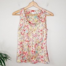 Halogen | Abstract Floral Silk Blend Tank Blouse, size XS - £12.99 GBP