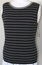 Emma James Petite X Large Knit Top Sweater Shirt Black White  Sleeveless NEW - £27.05 GBP