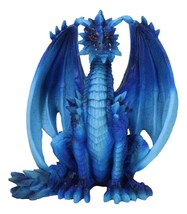 Ancient Guardian Blue Water Elemental and Ice Frozen Azure Dragon Figurine - $26.99