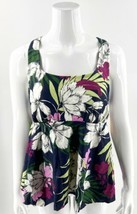 Kona Sol Tankini Swimsuit Top Tropical Floral Green Blue Pink Flowy Tie ... - £15.93 GBP