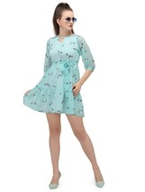 Damen Kleid Modisch Verführerisch Sky Blinkende Blume Chiffon Mini Party - £22.87 GBP