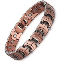 RainSo Men Magnetic Bracelets Red Copper Arthritis Therapy Health Care Bracelets - £22.32 GBP