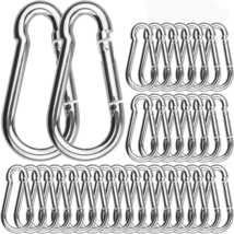 100 Pack Spring Snap Hook, Carabiner Clip Galvanized Steel, Silver Quick Link... - £42.53 GBP