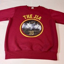 KZ THE JIA Men's Red Cotton Blend Long Sleeve Pullover Graphic Sweater Sz Large image 6