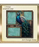 Vibrant Peacock sits with  Beauty Scrapbook Page - £11.73 GBP