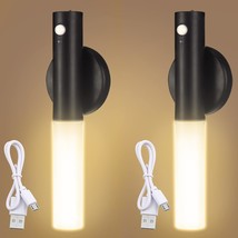 2 Pcs Motion Sensor Night Light Magnetic Wall Light 2 Pcs Usb Led Lights Recharg - £31.96 GBP
