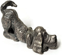 2&quot; Pewter Hound dog figure Vtg. stamped pewter Good details - $9.89