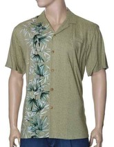 Paradise Found Mens Hawaiian Shirt Khaki Bamboo Panel Aloha PF-BP-C Classy - £58.34 GBP