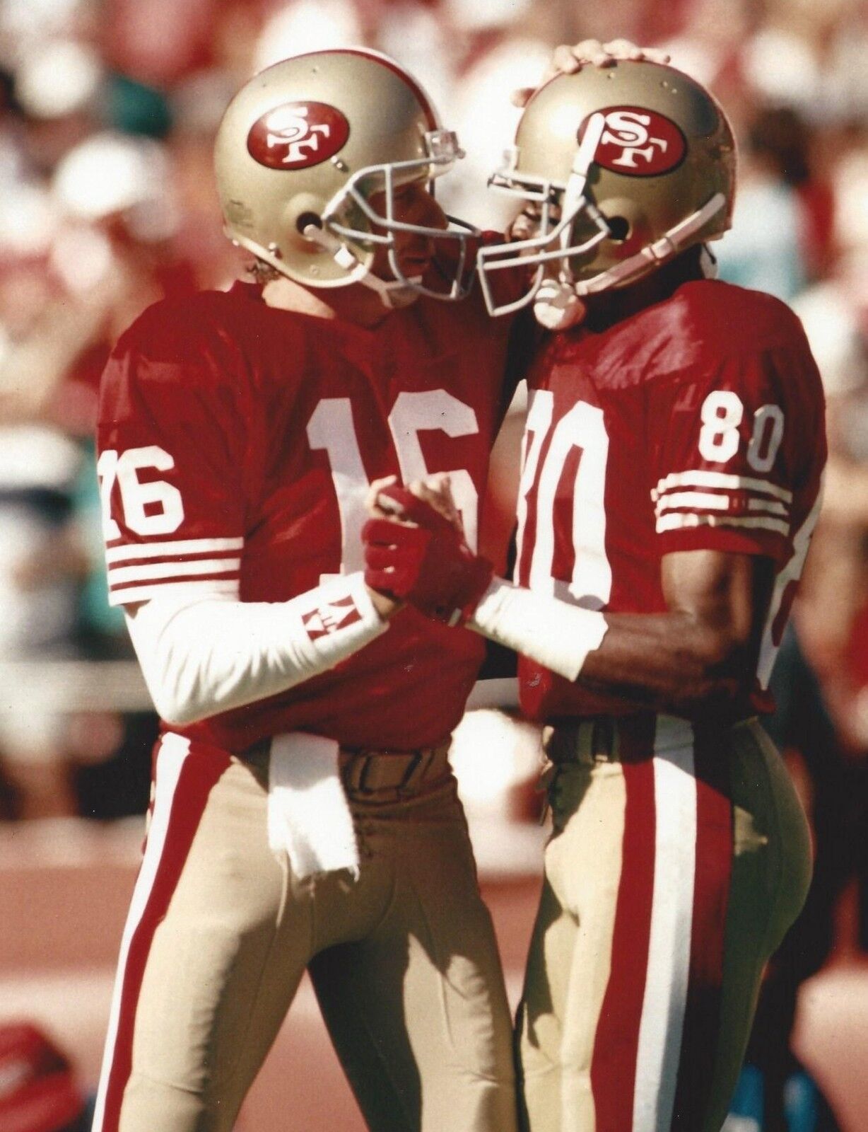 Primary image for JOE MONTANA & JERRY RICE 8X10 PHOTO SAN FRANCISCO 49ers PICTURE FOOTBALL T DOWN