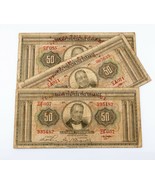 1927 Grèce 50 Drachmai Billets de Banque plein De 3 (Fin État) P #97a - $1,256.35 MXN