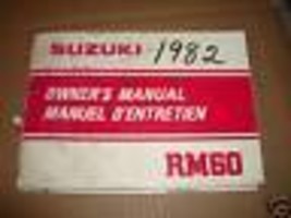 1982 82 SUZUKI RM60 RM 60 OWNERS OWNER&#39;S MANUAL BOOK - $7.98