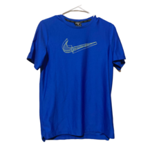 Nike Dri Fit Boys Graphic T-Shirt Blue Short Sleeve Crew Neck Logo XL - £10.31 GBP