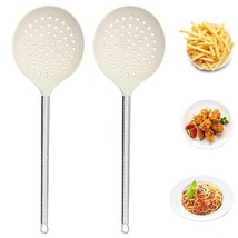 2 Skimmer Slotted Spoon Stainless Steel Strainer Cooking Draining Frying... - £14.36 GBP