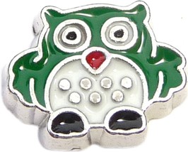 Green Owl Floating Locket Charm - $2.42