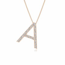 ANGARA Diamond Uppercase Alphabet Letter A-Z Initial Pendant in 14k Rose Gold - £383.92 GBP+