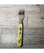 Vintage Barney 1992 Child Fork Yellow Barney Painter Stainless Steel Lyo... - $8.11