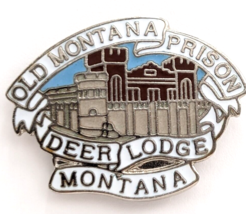 VTG Old Montana Prison Deer Lodge Montana Silver Tone Enamel Pin Souveni... - $12.99