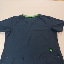 Carhartt Women's Force V-Neck Pockets Blue Workwear Top Short Sleeve Size Large image 7