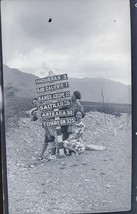 Vintage Photo Negative Women At Road Sign 1920s Mexico - $30.30