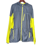 Men&#39;s Eddie Bauer Windbreaker Jacket Tall XL Full Zip Front Gray Yellow ... - $24.99