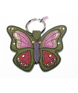 Coach Suede Butterfly Key Fob Keychain Purse Charm 1737 Stud Jewel Green... - £66.77 GBP