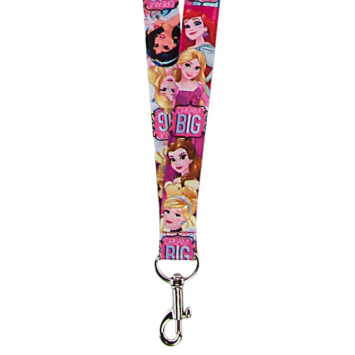 NEW Disney Princess Dream Big Lanyard Keychain pink 19.5 in. long w/ met... - $5.95
