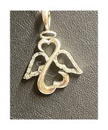JANE SEYMOUR 925 STERLING SILVER DIAMOND OPEN HEARTS ANGEL PENDANT  NECK... - $90.03 CAD