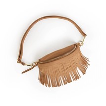 Thomas &amp; Lee Company women&#39;s removable fringe fanny pack hip bag in Tan ... - £38.89 GBP