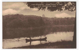Canoe Canoeing Camp Michawana Middleville Michigan postcard - $6.44