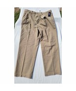 Chaps Pants 40W-32L Khaki Beige Tan Ralph Lauren Chino Classic Double Pleat - $37.54 CAD
