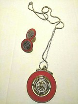 MONET CHERRY RED Nautical NECKLACE &amp; EARRINGS - £16.55 GBP
