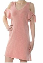Sanctuary Womens XS Pink Open Shoulder V Neck Lakeside T Shirt Dress NEW - $31.18