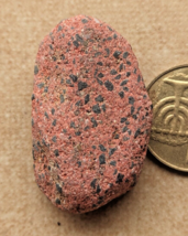 Natural Strange Shape Dark Red Color &amp; Black Spot Stone Netanya Beach Is... - £1.30 GBP