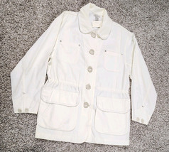 Banana Republic Jacket Womens Small Cream Nylon Cotton Outdoor Casual Bl... - $26.00