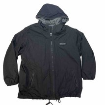 Abercrombie &amp; Fitch Jacket Mens M Fleece Lined Hooded Black Y2K VTG A&amp;F Oversize - £31.41 GBP