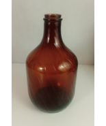 Vintage Owens Illinois Amber Glass Brown Swirl Jug Jar Bottle (1940&#39;s) 9.5&quot; - $18.80