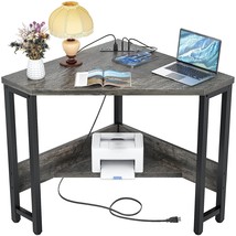 Corner Desk Small Desk With Outlets Corner Table For Small Space, Corner Compute - £139.13 GBP