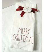 NEW White Red 2 Rae Dunn Magenta Kitchen Towels Merry Christmas Happy Ho... - $440.80 MXN