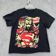 Superman Mens Black Short Sleeve Crew Neck Graphic Print Pullover T Shir... - $24.74